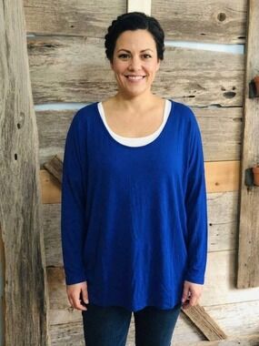 𝅺signature Weekend Plus Size 3X Vibrant Blue Scoop Neck Top